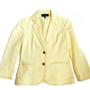 Talbots Yellow Blazer Jacket With Anchor Buttons